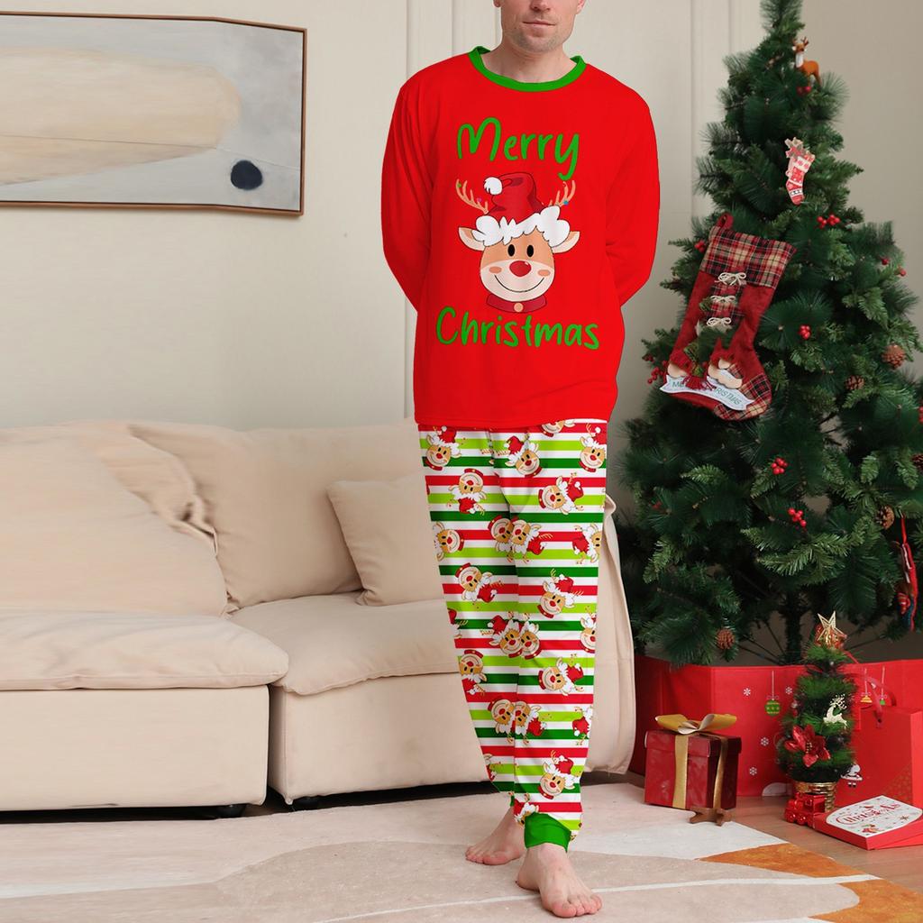 Christmas Parent Child Family Set Home Furnishings Christmas Pajamas Two Piece Set