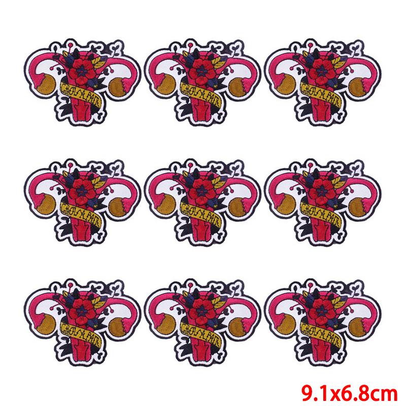 10 Pcs/lot Wholesale Embroidery Patch Iron On Patches For Clothing Patches On Clothes Jackets Decor Applique Sew Supplies