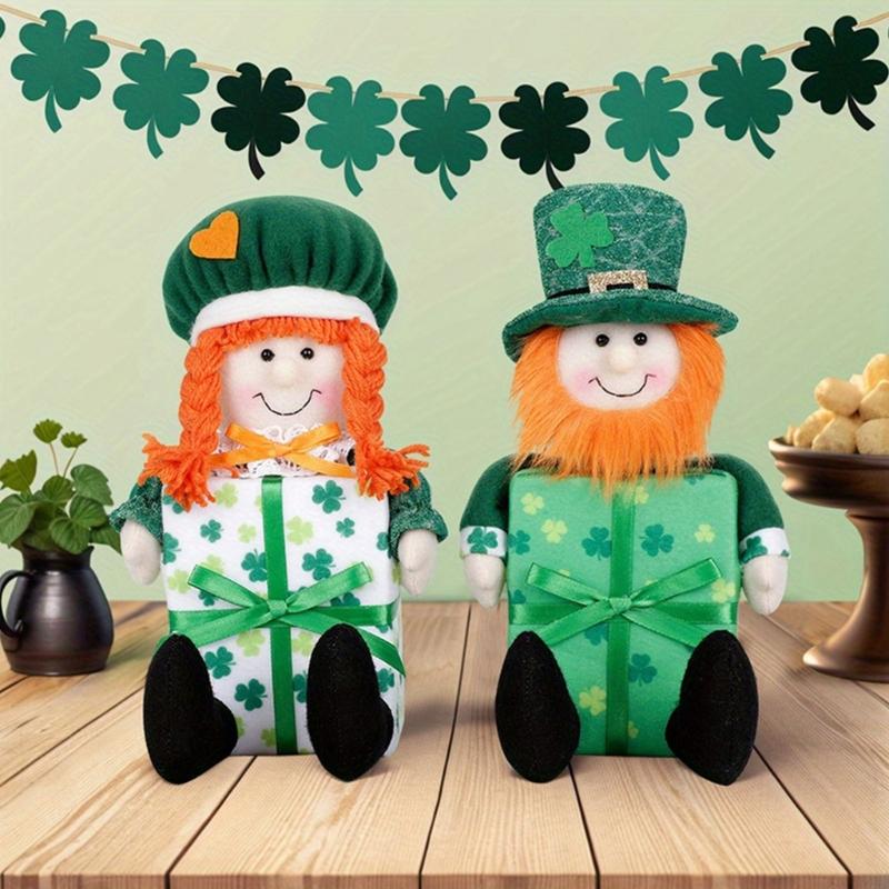 Saint Patricks Day Gnome Plush Doll Leprechaun Green Tomtes Scandinavian Dwarfs Patricks Day Decoration Kids Toy Gift