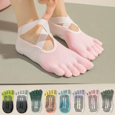 Yoga Socks Professional Silicone Non-slip Gradient Pilates Socks Backless Breathable Five-finger Indoor Gym Fitness Sports Socks