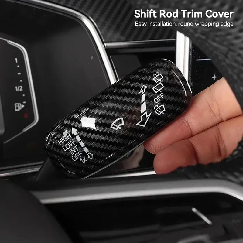 2Pcs Car Styling Steering Wheel Turn Signal Wiper Switch Lever Decoration Cover Trim for VW Polo Golf 7 Golf 8 Jetta Tiguan