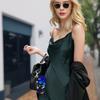 Creative Hanging Eyeglass Case Soft Leather Sunglasses Storage Bag Cute Print with Clip Reading Glass Pouch for Kids Women Men