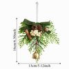 Creative Christmas Bell Pendant Velvet Bow Crisp Sound Xmas Tree Pendant with String 3D Christmas Jingle Bells Entrance Porch