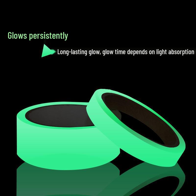Luminous High-Adhesive Green Warning Tape - Waterproof, Fluorescent, Self-Luminous for Stair Steps Green 1cm x 3m