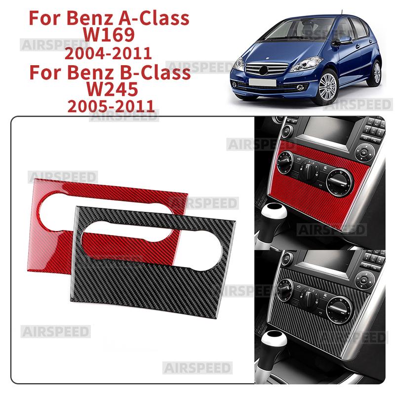 Echt Zacht Koolstofvezel Centrale AC Frame Sticker Voor Mercedes Benz A B KLASSE W169 W245 2004 2005 2006 2007 2008 2009 2010 2011.
