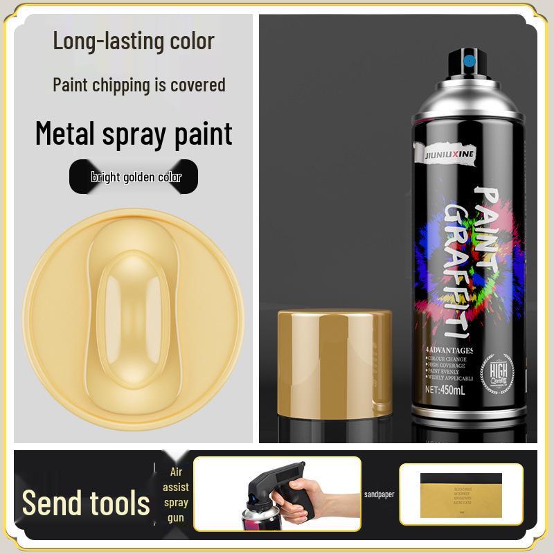 Rustproof Metallic Hand-Spray Paint: Anti-Corrosion, High-Temperature, Waterproof, White Refinishing for Rust Removal