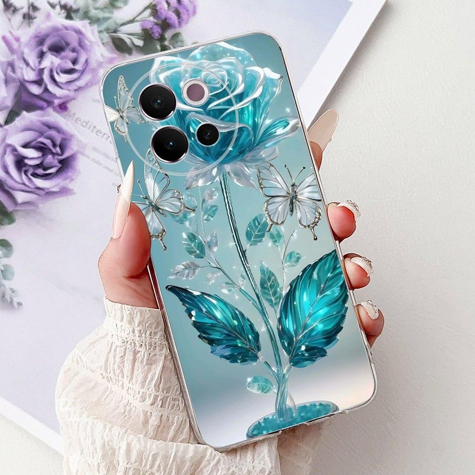 For Vivo V40 Lite 5G Case Transparent Silicone Soft TPU Back Cover Lovely Heart Case For Vivo V40Lite 5G V2341 Shockproof Bumper