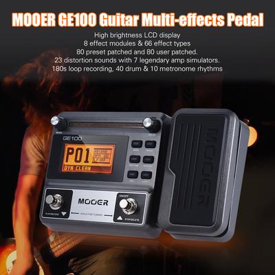 MOOER GE100 Pedale effetto processore multieffetto per chitarra con registrazione in loop (180 secondi) Rubinetto per sintonizzazione