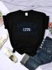 America 1776 Athletic Dept Letter T-Shirt Female Sport Casual Crop Top Cool Hip Hop Tee Shirt Soft Breathable T Shirt Women