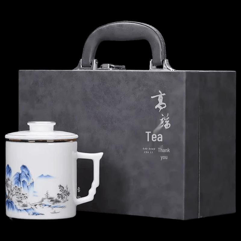 Pin Jian Ceramic Tea Mug with Infuser and Lid