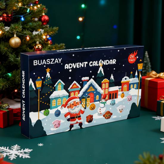 Yousheng Christmas Advent Calendar 2025 Cartoon Animal Car Shapes Countdown Calendar Battery-Free Pull-Back Cars Educational Toy
