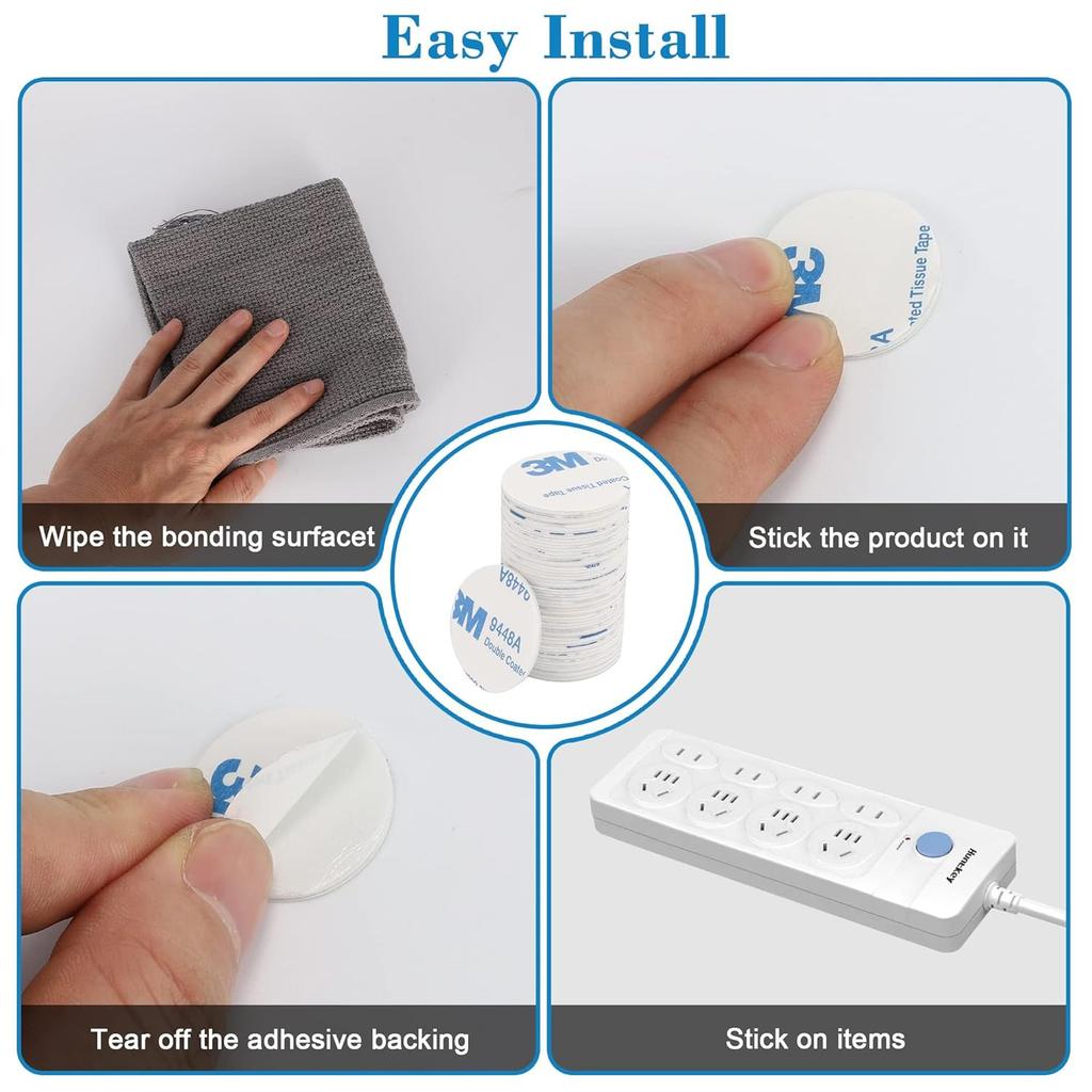 100Pcs 3m Round Double Sided Tape Heavy Duty Mounting Foam Tape,25 × 25mm Strong Adhesive Pads,Suitable for Photo Album Walls, Office Decor