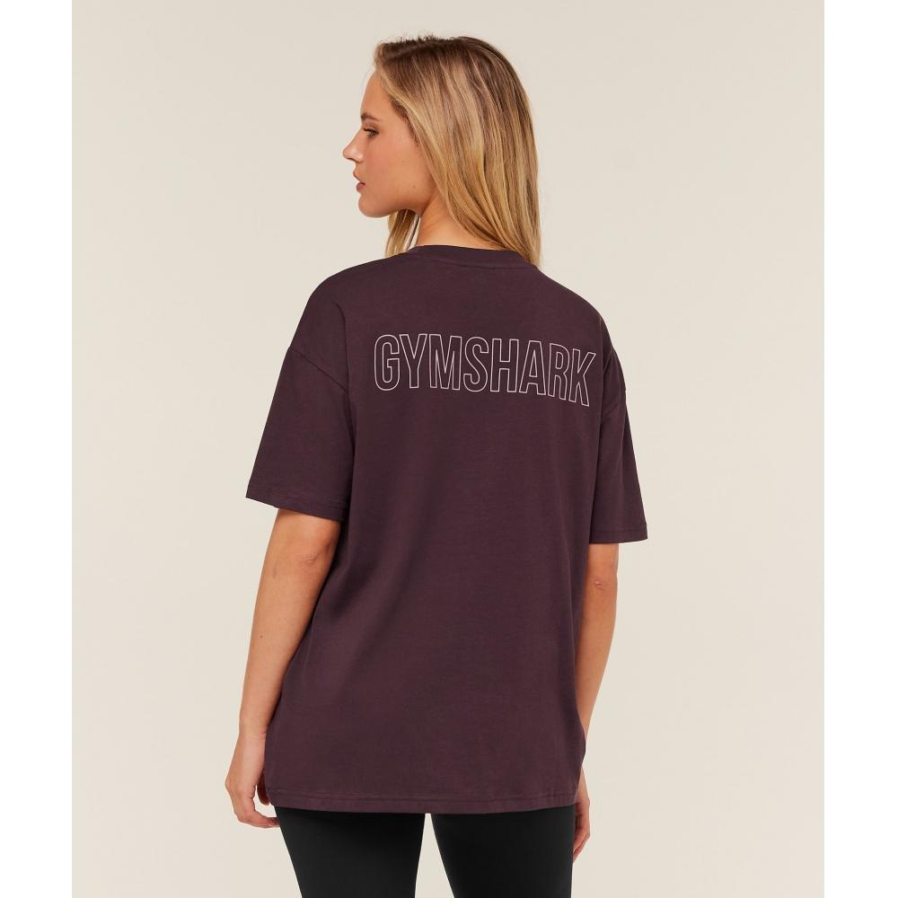 Gymshark Trace Graphic Oversized T shirT Gs Cherry Purple B4b3p Pcds