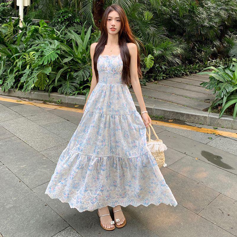 Dopamine Industry Floral Embroidery Camisole & Skirt Set with Cardigan - Women's Forest Style Two-Piece Dress