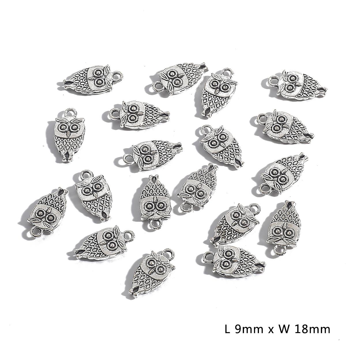 

10-30 шт. модные металлические серебряные подвески в виде животных, ожерелье, бусины, браслеты «сделай сам» 02 9×18mm 20pcs серебряный