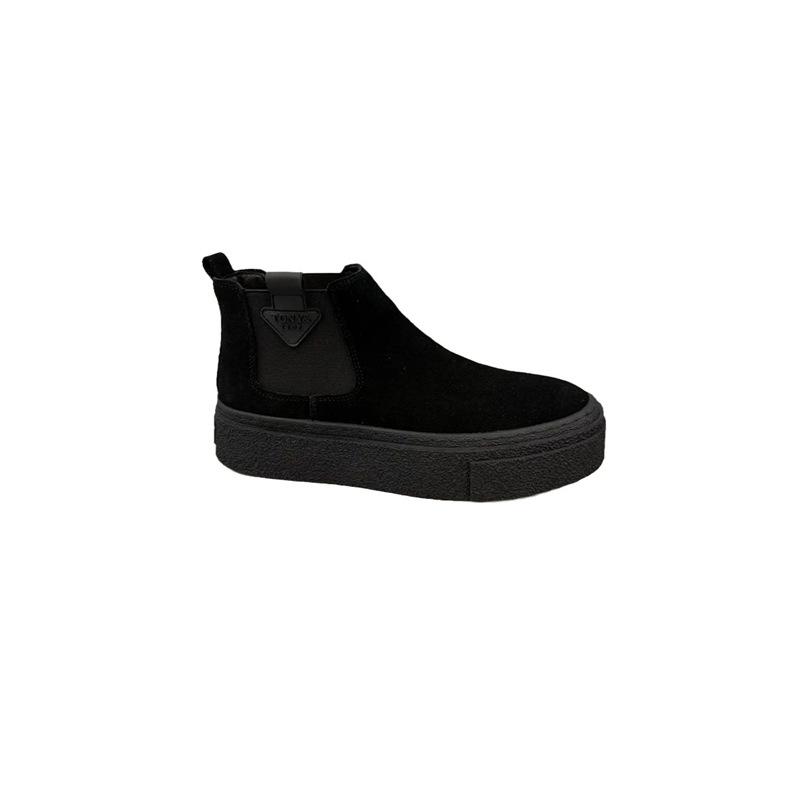 Chelsea Boots New Flip Leather Martin Boots Retro High-top Boots Platform Short Boots