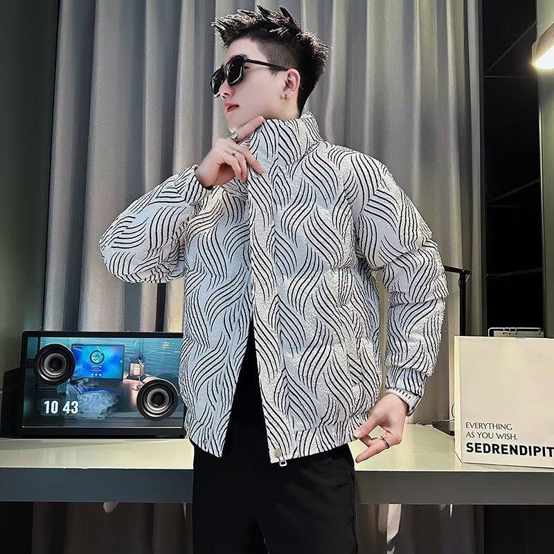 Men s Stand Collar Cotton-Padded Jacket - 2024 Autumn/Winter Collection, Thick and Warm Outerwear. M