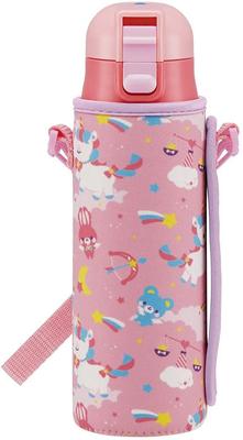 Skater Direct Drinking Stainless Steel Water Bottle 470ml with Bottle Cover Unicorn Girl KSDC4