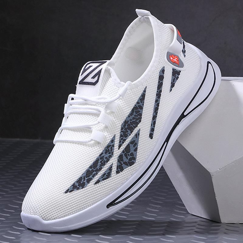 New Men's Casual Shoes Breathable Sports Running Shoes Soft Sole Trend Lightweight Flying Woven Shoes