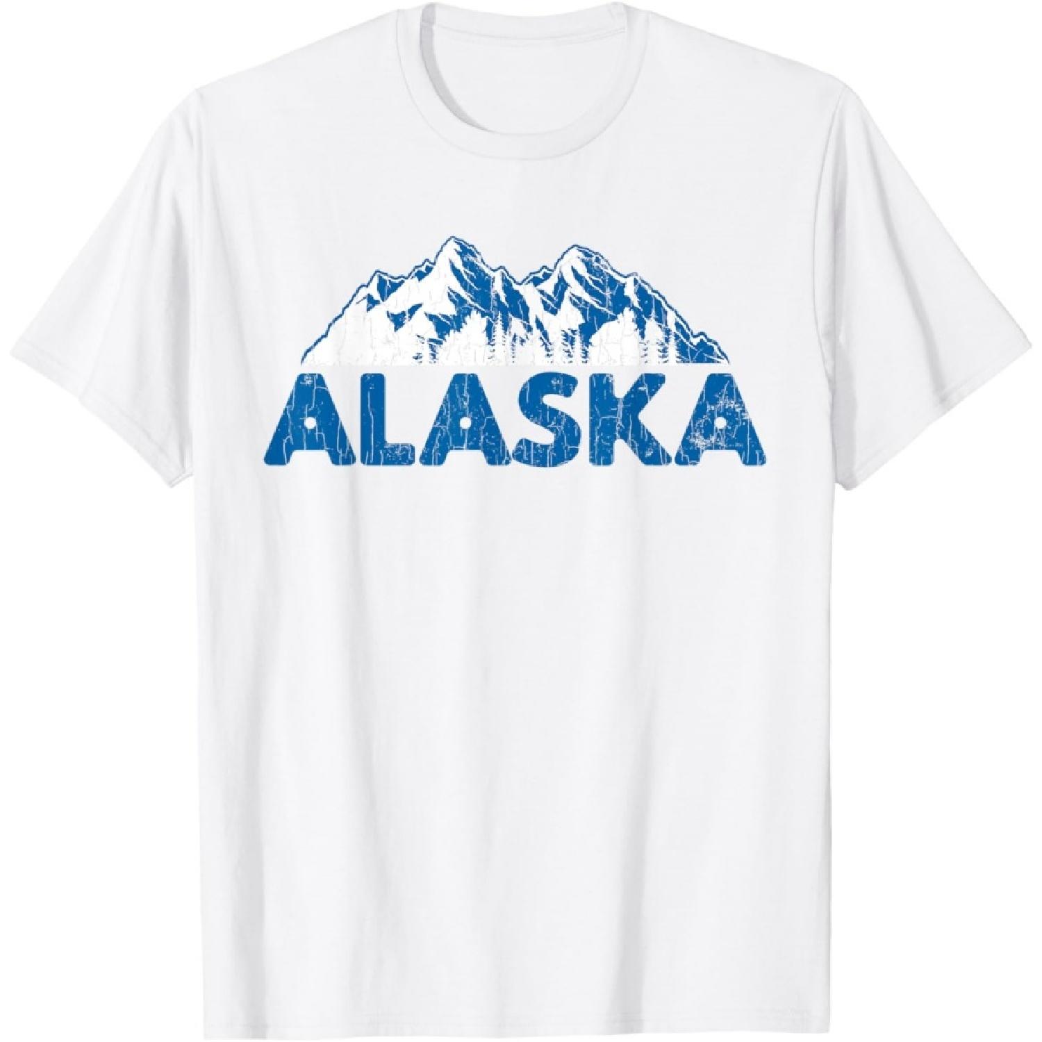Забавная футболка с графикой гор Аляски XXXXXL белый