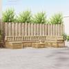 Outdoor Sofa Set 9 pcs White and Beige Solid Acacia Wood