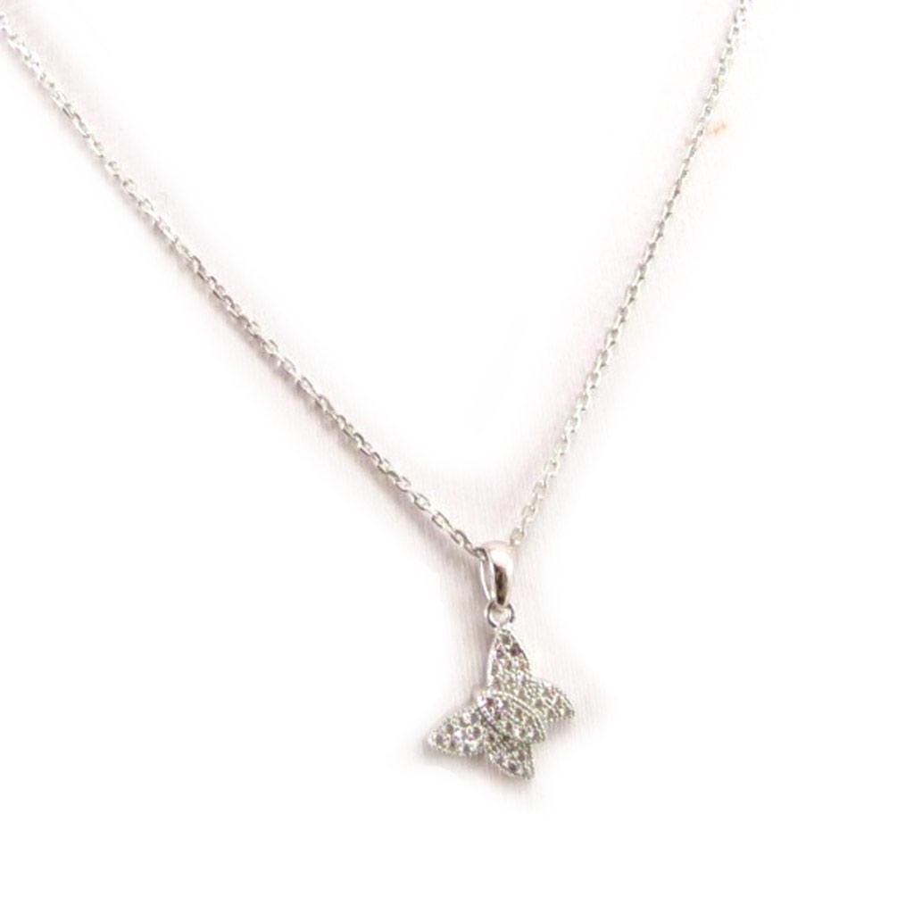 Altesse [K6412] - White 'Butterfly' Silver Necklace