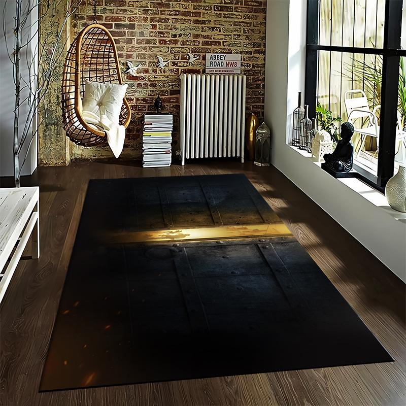 Mysterious Adventure Rug with Doorway Silhouettes Suitable for use as an anti-slip game mat for living room and bedroom sofas