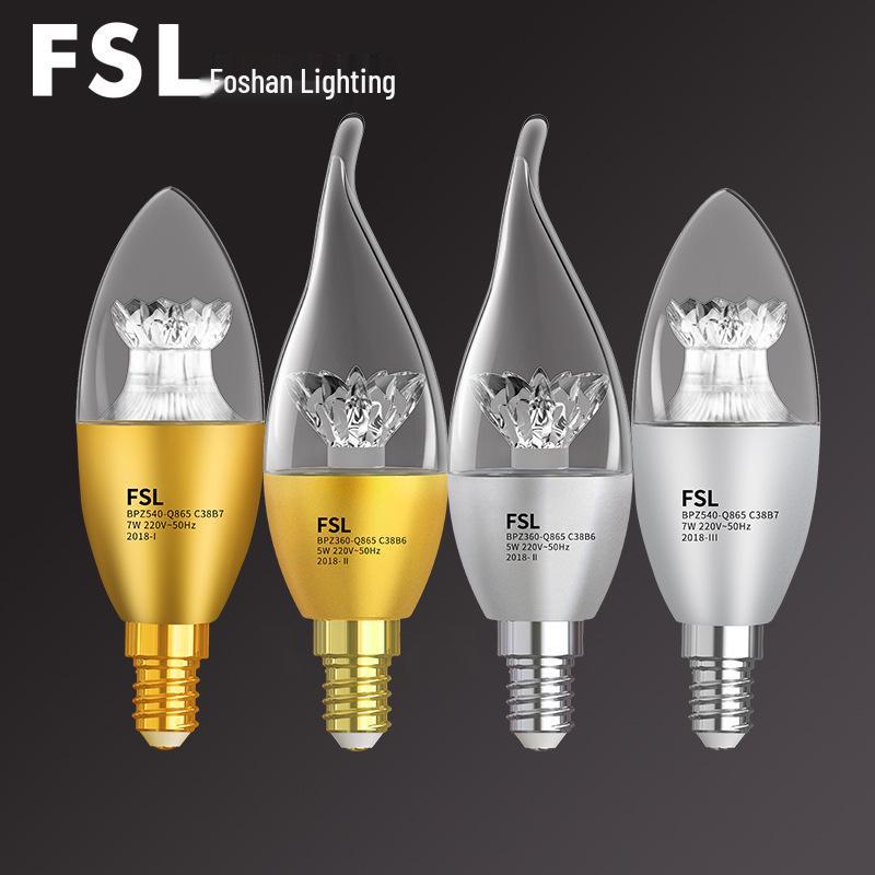 Foshan Lighting LED Candle Bulb, E14 Screw Base, 6.5W Pull-Tail Crystal Point