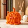 Decorative PLA Pumpkin Cabin 3D Printed House Ornament for Halloween Miniature Fairy Tale DIY Hand Painted Craft Decor Figure Desktop Decoration,
