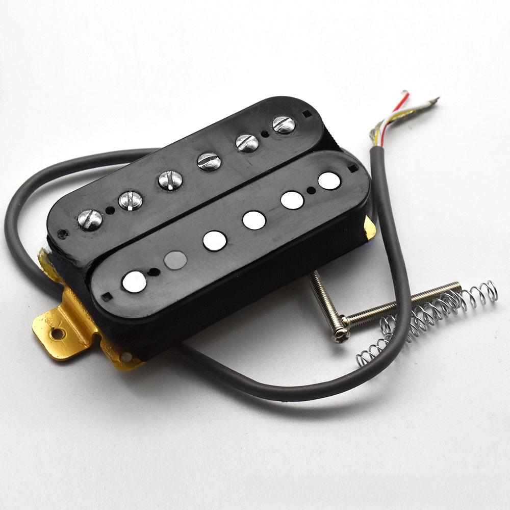 Micro de Guitare Électrique Double Bobinage Noir et Jaune pour Chevalet Double Manche (50 / 52mm)