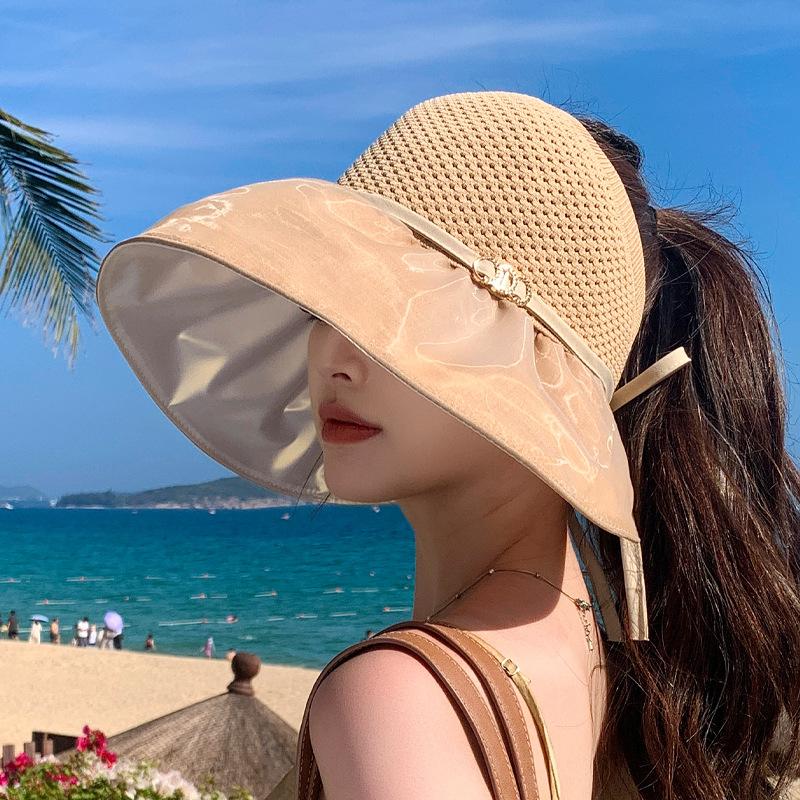 Summer hat women's color glue big eaves sunscreen sun hat fashion bucket hat outdoor travel empty top sun hat