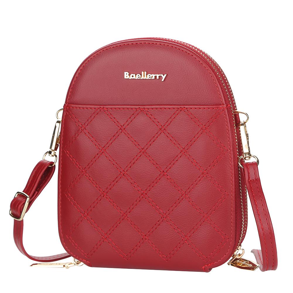 

Женская сумка кроссбоди Baellerry большой вместимости в корейском стиле с молнией вино красного