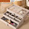 Velvet Multi-layer Jewelry Box with Large Capacity for Bracelets, Necklaces, Earrings, and Rings