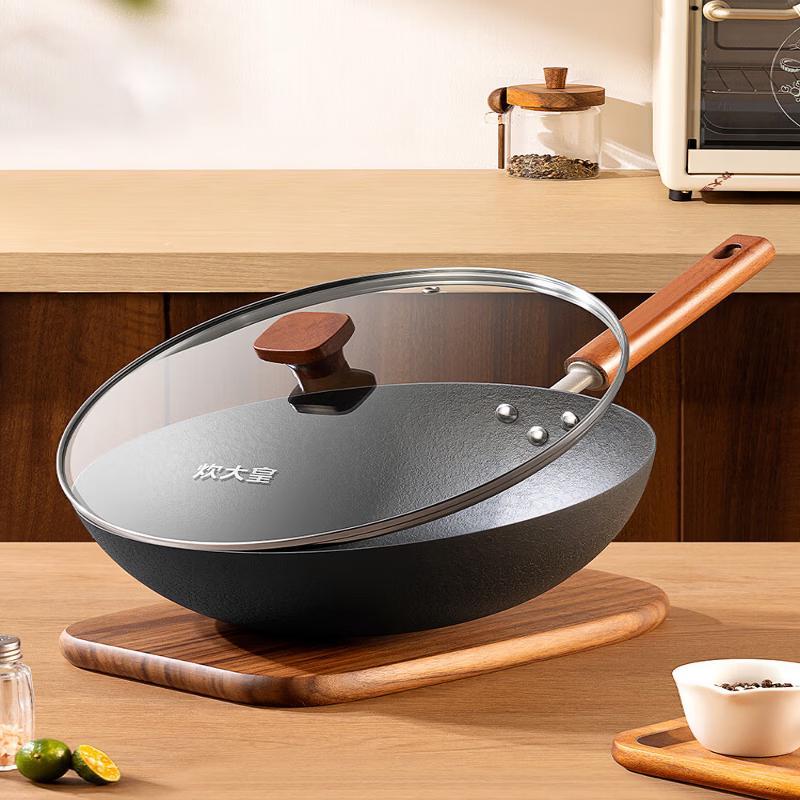 COOKER KING Uncoated Wrought Iron Stir-Fry Pan
