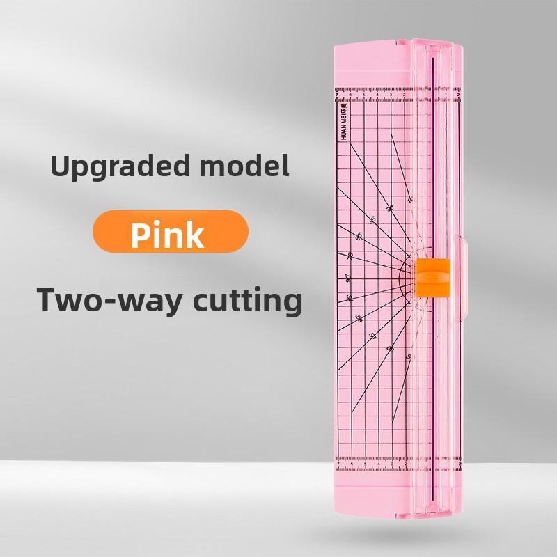 Included Small Portable Plastic Paper Cutter With Dual Blade For Crafts And Office Use