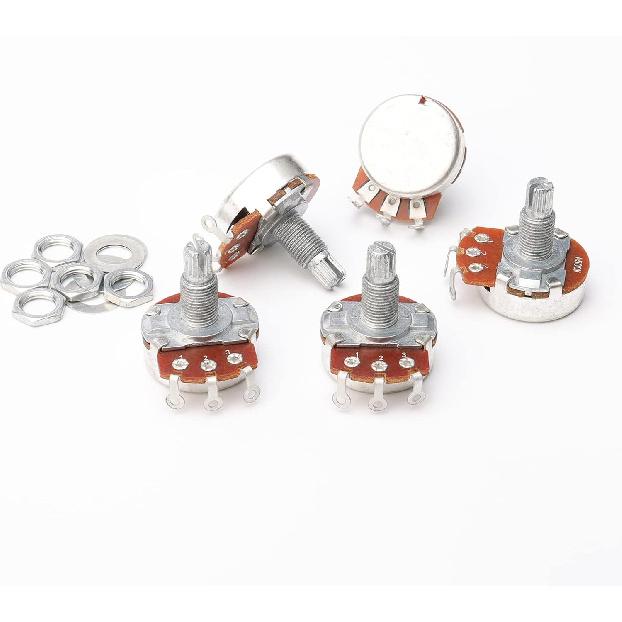 A500k ELectric Bass Guitar Potentiometer Volume Tone Pots Audio Tone Switch Pack of 5