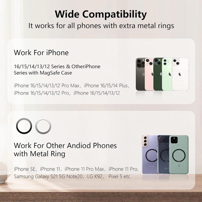360 Rotation Aluminium Alloy Foldable Magnetic Desktop Phone Stand Desk Lazy Holder For Magsafe iPhone 17 16 15 14 13 12 Pro Max