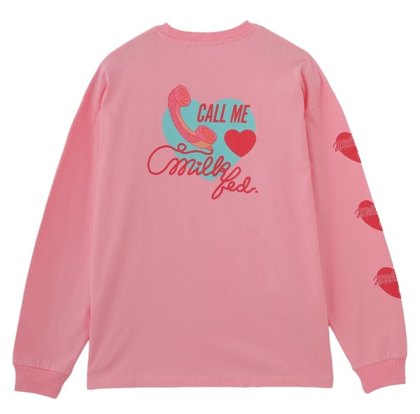 

Milkfed Casual Heart and Phone Wide Long Sleeve Tee in Pink Women s