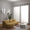 Eyelet Curtain for Bay Window 280x250 Cm MAELIS White, Not Soleil D'ocre