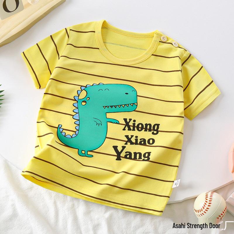 Kids' Cartoon Short Sleeve T-Shirt: Korean Style for Boys and Girls