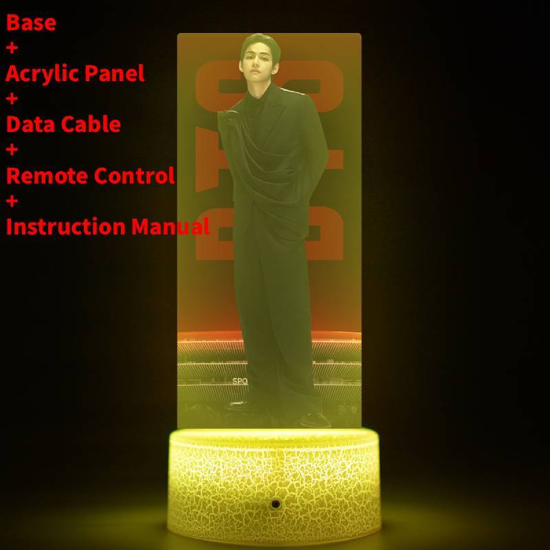 Lumină de noapte LED pentru concertul de revenire al turneului mondial BTS cu telecomandă pentru decorarea camerei și cadou de colecție