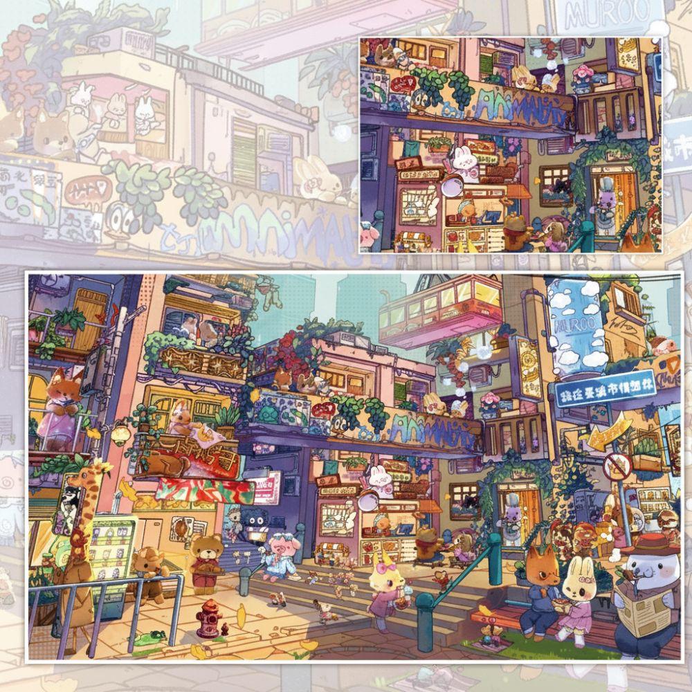 Weekend To City Series Miniature Landscape Sticker DIY Cabin Scene Sticker New Toy Game Sticker