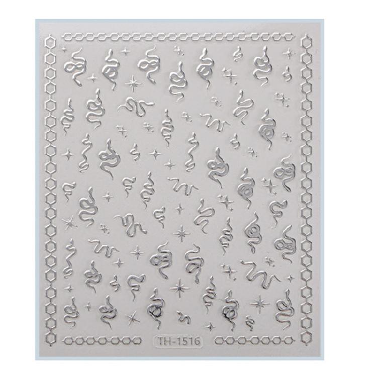 1 Sheet Fashion Nail Art Decals for Chinese New Year Manicure Decors with Cartoon Snake PatternsNail Salon Accessories