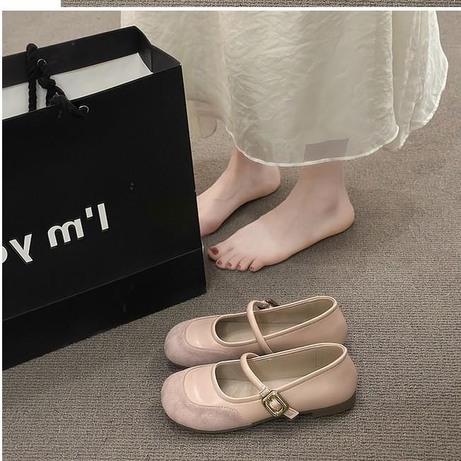 With Skirt Soft-soled Single Shoes Women's 2025 New French Temperament Mary Jane Women's Shoes Ballet Shallow Mouth Gentle Flats