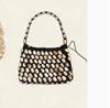 Handwoven Hollow out Wood Bead Shoulder Bag for Women Commuter Style Cross-Border Trend Medium Square Shape Cotton Lining
