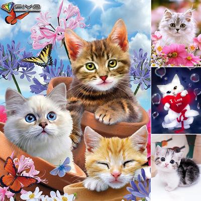 Pittura diamante 5D simpatici gatti e cani fai da te diamante ricamo strass decorazione della casa
