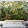 Heim-Hintergrunddekor Böhmischer Stil Wandteppich Tropische Pflanzen Kunst Wandbehang Psychedelisch