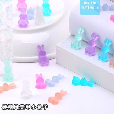 Japanese Cute Cartoon Ice-Through Resin Jewelry, Nail Art Trinkets, Hard Candy Wind Bunny Matte Nail Art Ornaments