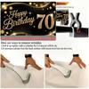 Party Backdrop 70Th Birthday Flat Golden Number Round Event Photo Background Front Door Decor