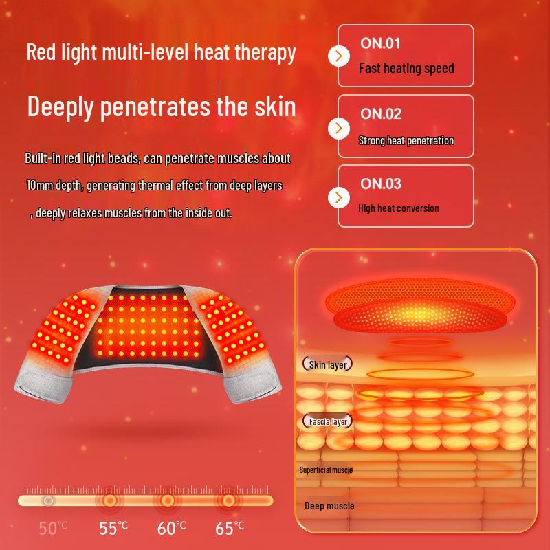 Heated Shoulder and Neck Massager Shawl with Red Light Therapy for Middle-aged and Elderly